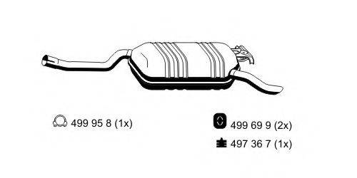ERNST 374217 Глушник вихлопних газів кінцевий