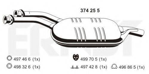 ERNST 374255 Середній глушник вихлопних газів