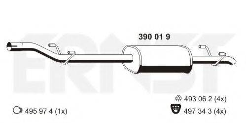 ERNST 390019 Середній глушник вихлопних газів