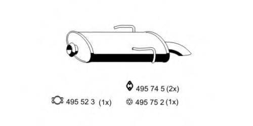 ERNST 500005 Глушник вихлопних газів кінцевий