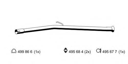 ERNST 502405 труба вихлопного газу; Ремонтна трубка, каталізатор