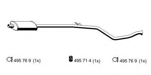 ERNST 505024 Середній глушник вихлопних газів