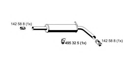 ERNST 645003 Середній глушник вихлопних газів