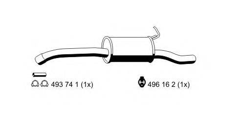 ERNST 331166 Глушник вихлопних газів кінцевий