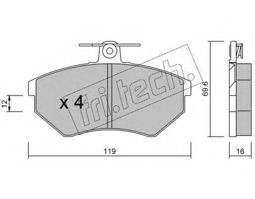 FRI.TECH. 0520 Комплект гальмівних колодок, дискове гальмо