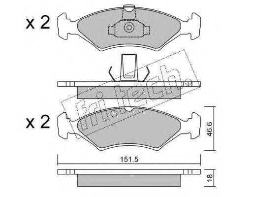 FRI.TECH. 0950 Комплект гальмівних колодок, дискове гальмо
