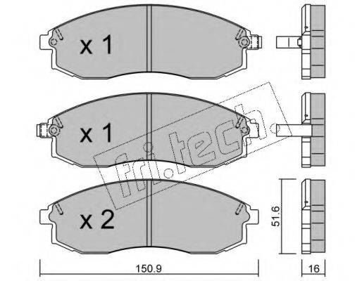 FRI.TECH. 3151 Комплект гальмівних колодок, дискове гальмо