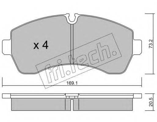 FRI.TECH. 6890 Комплект гальмівних колодок, дискове гальмо