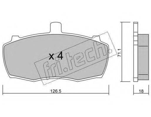 FRI.TECH. 7080 Комплект гальмівних колодок, дискове гальмо
