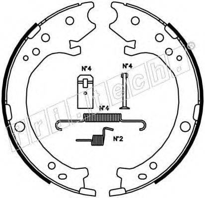 FRI.TECH. 1044025K Комплект гальмівних колодок, стоянкова гальмівна система
