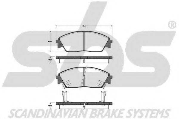 SBS 1501222615 Комплект гальмівних колодок, дискове гальмо
