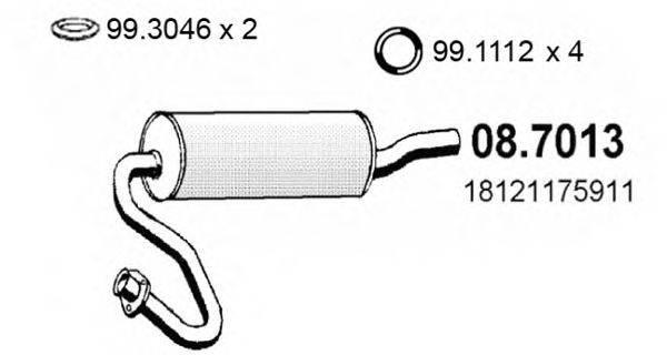 ASSO 087013 Глушник вихлопних газів кінцевий