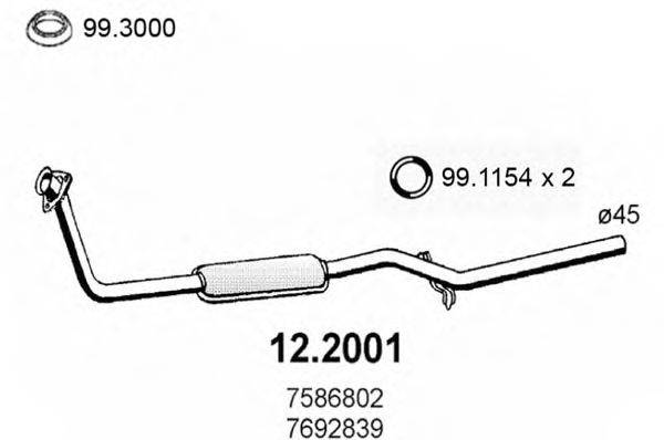 ASSO 122001 Передглушувач вихлопних газів