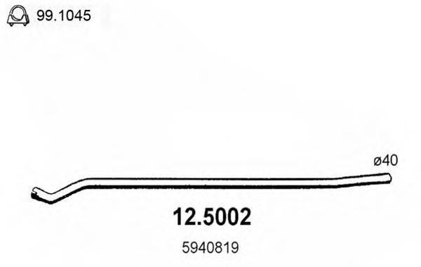 ASSO 125002 Труба вихлопного газу