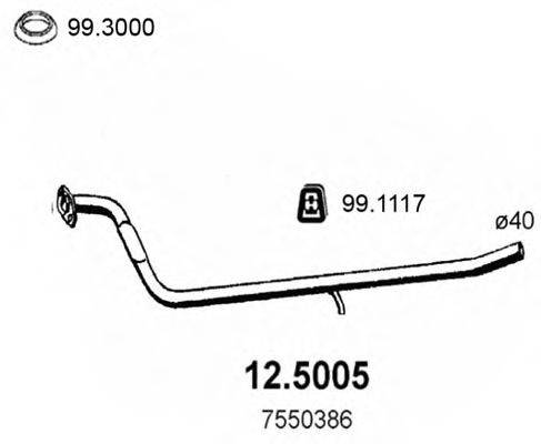 ASSO 125005 Труба вихлопного газу