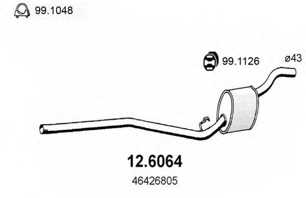 ASSO 126064 Середній глушник вихлопних газів