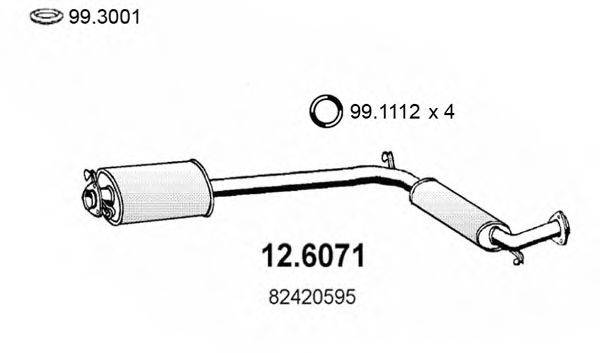 ASSO 126071 Середній глушник вихлопних газів