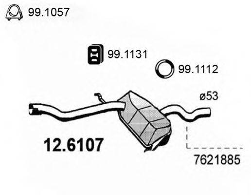 ASSO 126107 Середній глушник вихлопних газів