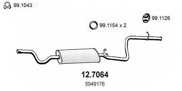 ASSO 127064 Глушник вихлопних газів кінцевий