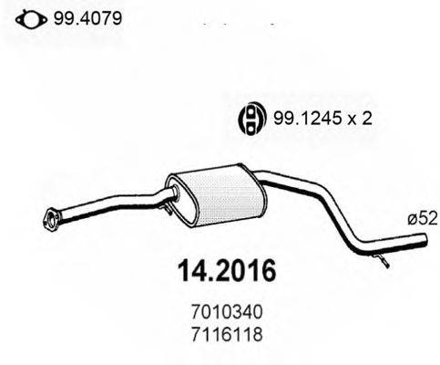 ASSO 142016 Передглушувач вихлопних газів