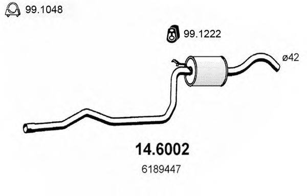 ASSO 146002 Середній глушник вихлопних газів