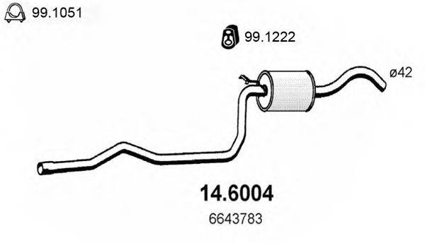 ASSO 146004 Середній глушник вихлопних газів