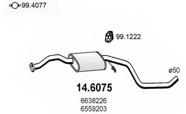 ASSO 146075 Середній глушник вихлопних газів