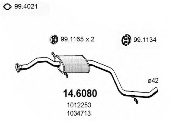 ASSO 146080 Середній глушник вихлопних газів