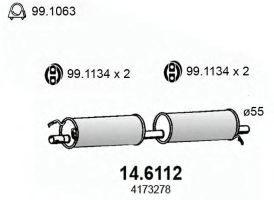 ASSO 146112 Середній глушник вихлопних газів