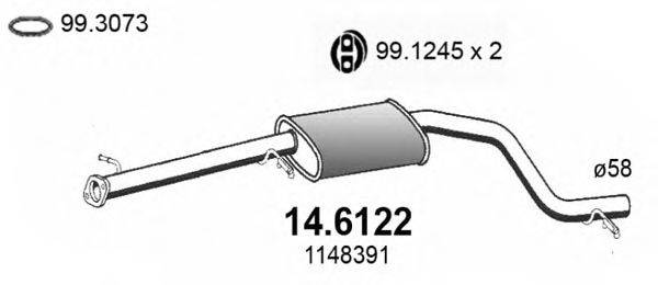 ASSO 146122 Середній глушник вихлопних газів