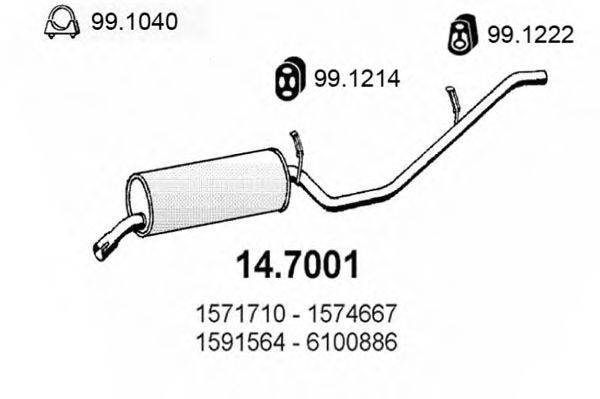 ASSO 147001 Глушник вихлопних газів кінцевий