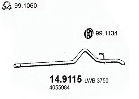 ASSO 149115 Труба вихлопного газу