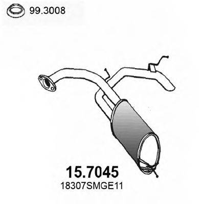 ASSO 157045 Глушник вихлопних газів кінцевий