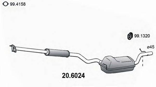 ASSO 206024 Середній глушник вихлопних газів