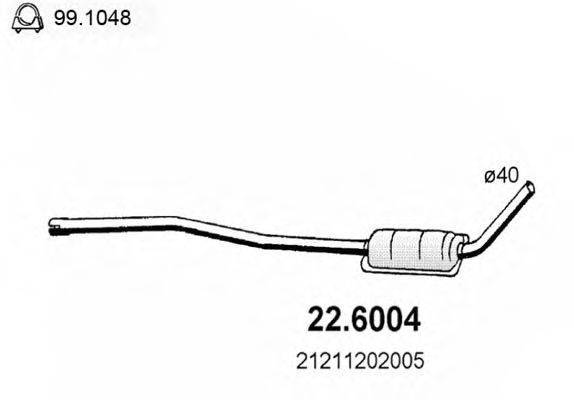 ASSO 226004 Середній глушник вихлопних газів