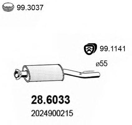 ASSO 286033 Середній глушник вихлопних газів