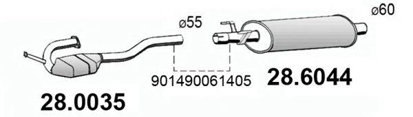 ASSO 286044 Середній глушник вихлопних газів