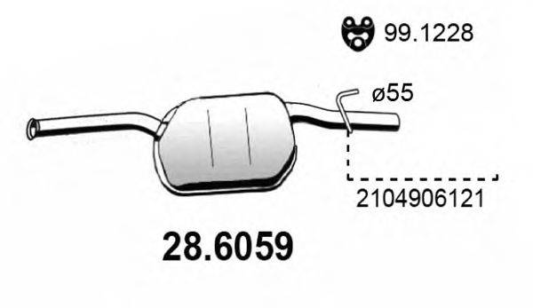 ASSO 286059 Середній глушник вихлопних газів