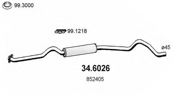 ASSO 346026 Середній глушник вихлопних газів