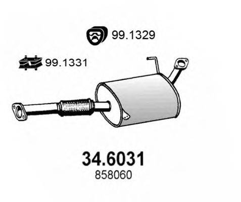 ASSO 346031 Середній глушник вихлопних газів