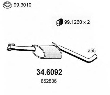 ASSO 346092 Середній глушник вихлопних газів