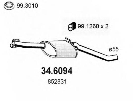 ASSO 346094 Середній глушник вихлопних газів