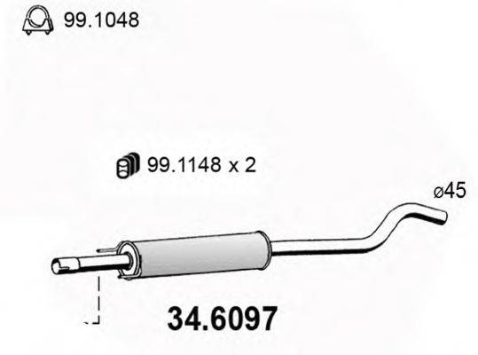 ASSO 346097 Середній глушник вихлопних газів