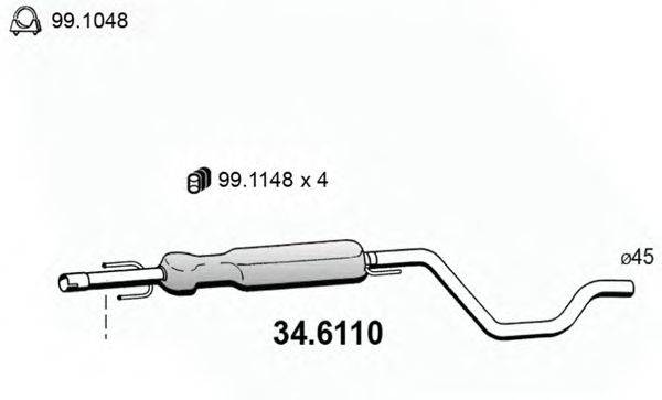 ASSO 346110 Середній глушник вихлопних газів