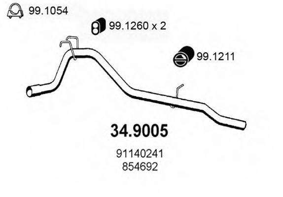 ASSO 349005 Труба вихлопного газу