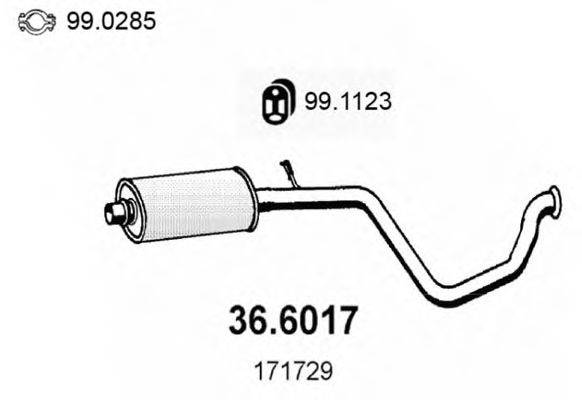 ASSO 366017 Середній глушник вихлопних газів