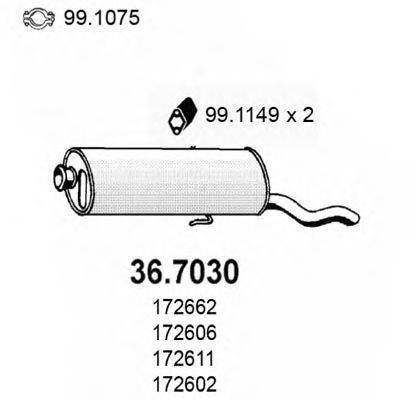 ASSO 367030 Глушник вихлопних газів кінцевий
