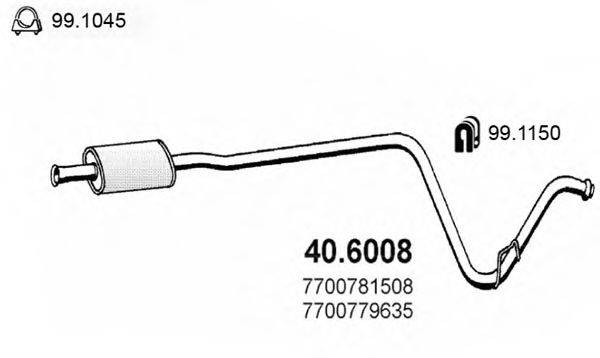 ASSO 406008 Середній глушник вихлопних газів