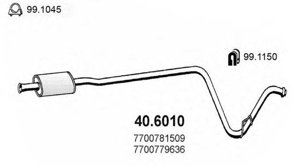 ASSO 406010 Середній глушник вихлопних газів