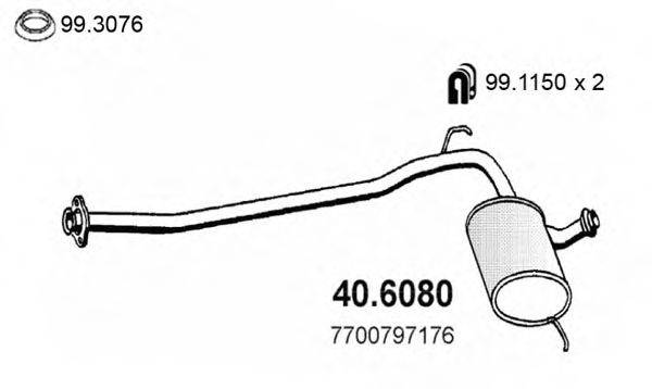 ASSO 406080 Середній глушник вихлопних газів